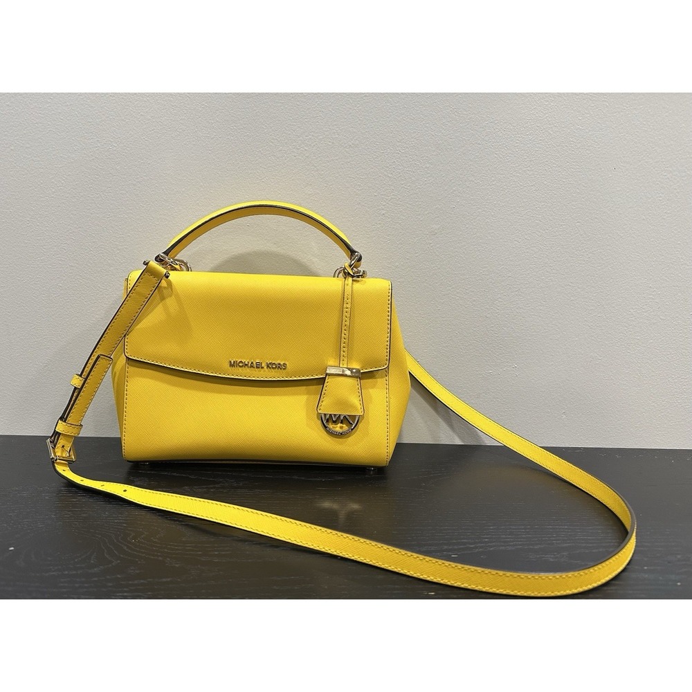 Michael Kors Crossbody/2 Way Yellow Saviano Leather Small Bag
